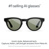 image:imageMeta RayBan Gen 2 Headliner Smart AI Glasses Shiny Black Green LensesShiny Black  Green Lenses