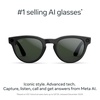 image:imageMeta RayBan Gen 2 Headliner Smart AI Glasses Shiny Black Green LensesShiny Black  Transitions Graphite Green Lenses