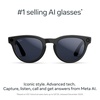 image:imageMeta RayBan Gen 2 Headliner Smart AI Glasses Shiny Black Green LensesShiny Black  Transitions Sapphire Lenses