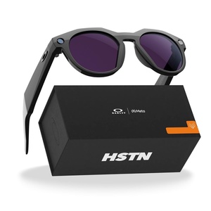 image:imageMeta Oakley HSTN Smart AI Glasses Black Prizm Black PolarizedBlack Frame  Clear to Amethyst Transitions Lenses